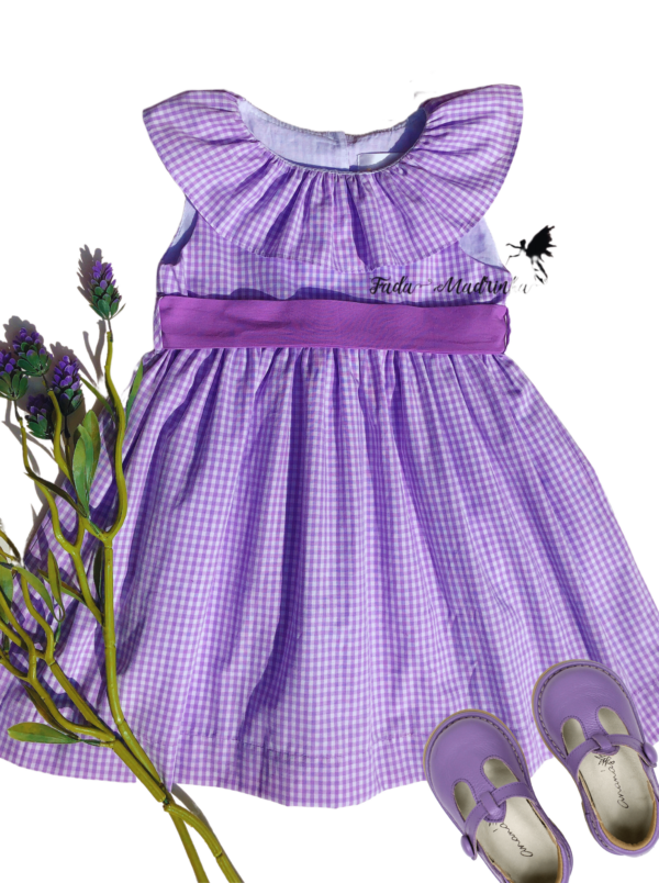 Vestido REALEZA, Xadrez lavanda